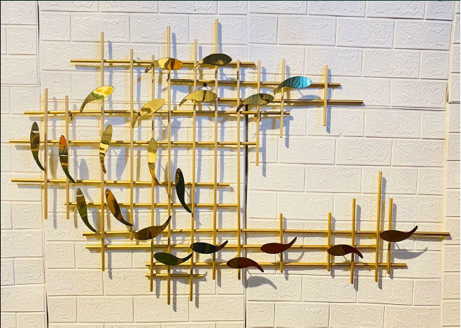 Fish Moving Family Wall Decor 60*4*28