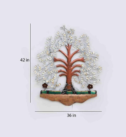 Pesto White Tree Wall Decor 31*40