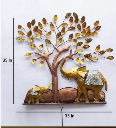 Elephant Under Tree Wall Decor 35*2*35