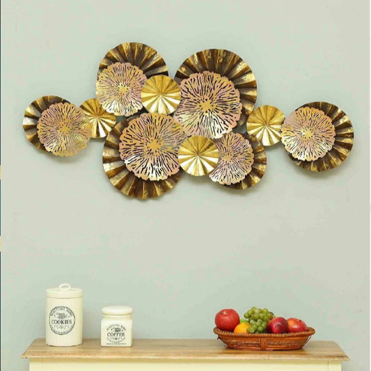 Golden Color Circles Wall Decor 47*2*24