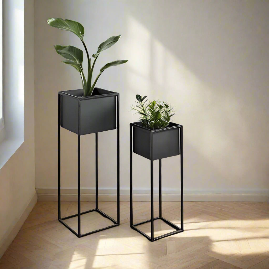 Square Metal Planter Set With Stand 92*71