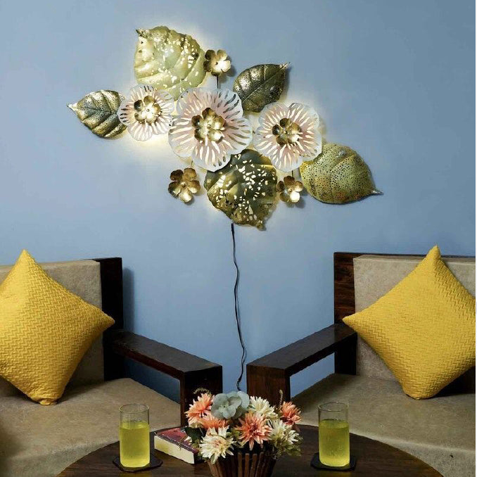 White Torando Flower Wall Decor 47*2*24