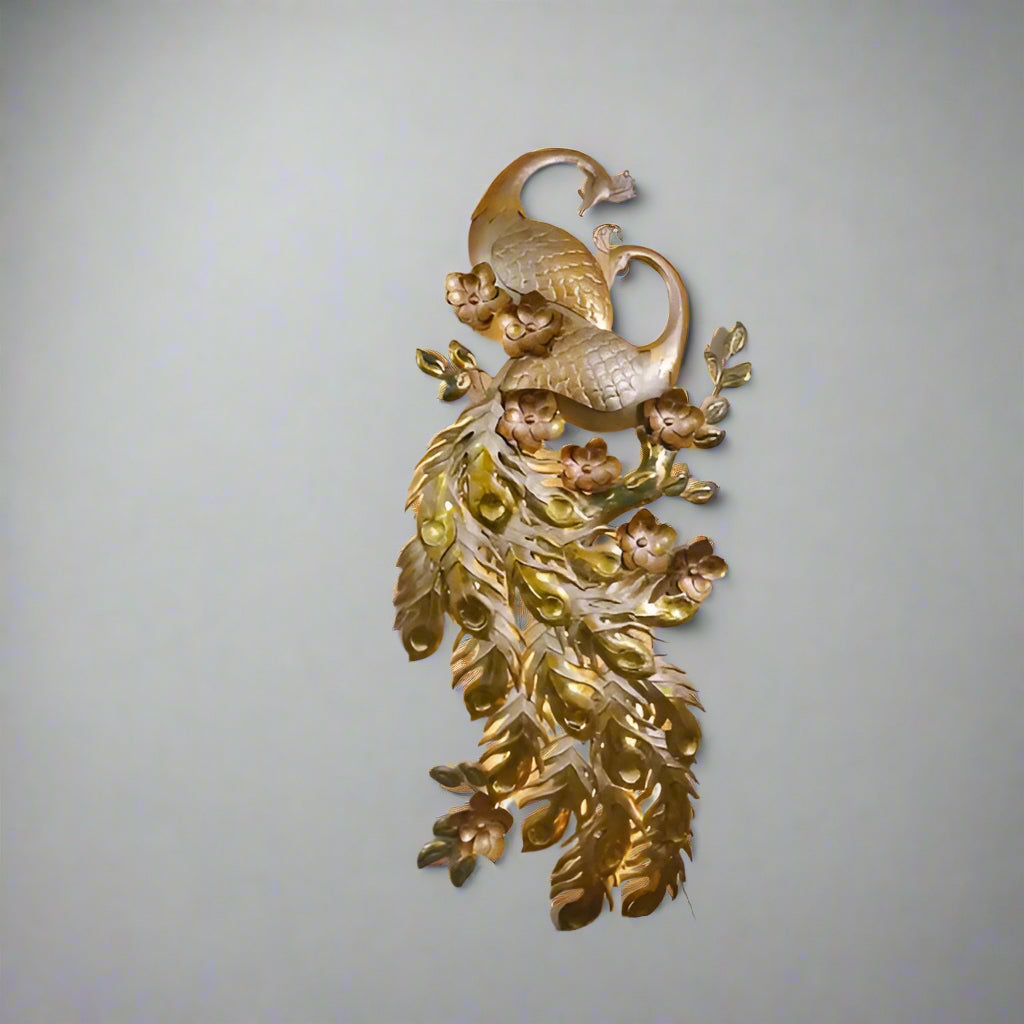 Golden Color Peacock  Led Wall Decor 28*2*64