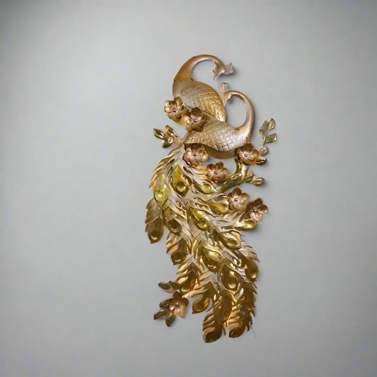 Golden Color Peacock  Led Wall Decor 28*2*64