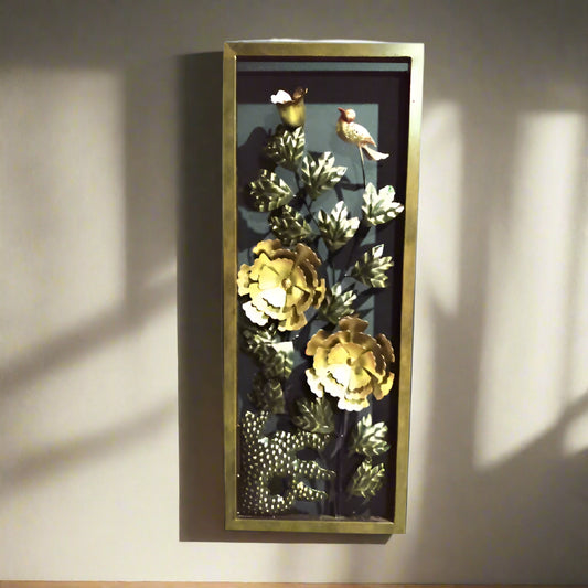 Flower Bird Tin Wall Decor 14*36