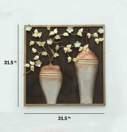 Two Flower Pot Frame Wall Decor 31*2*31