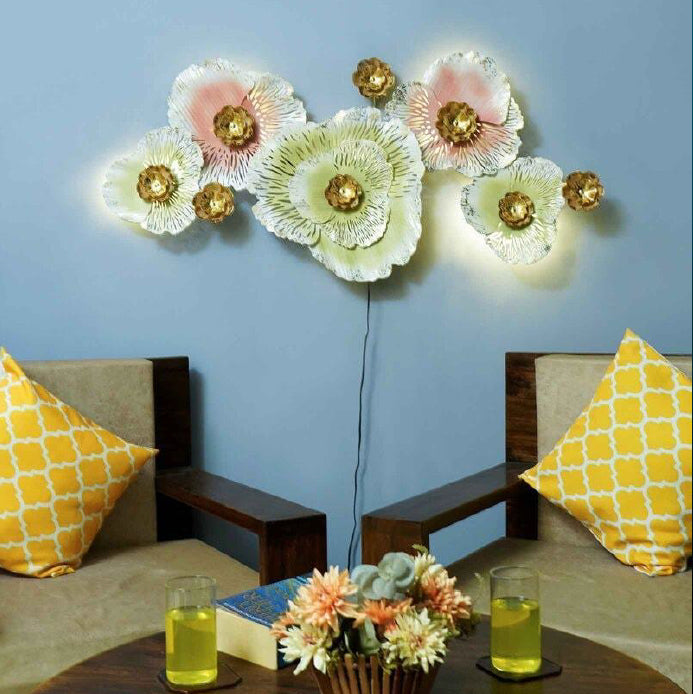 White Shine Flower Wall Decor 47*2*24