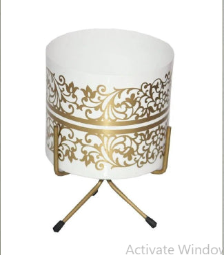 Diamond Shape Planter With Golden Color Stand 13*13*16*2