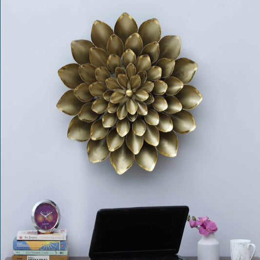 Golden Color Flower Wall Decor 23*4*23