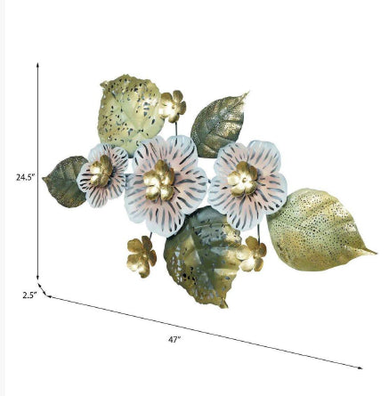 White Torando Flower Wall Decor 47*2*24