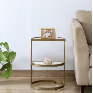 Marble Iron Side Table 22*16