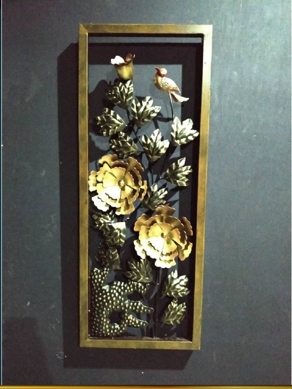 Flower Bird Tin Wall Decor 14*36