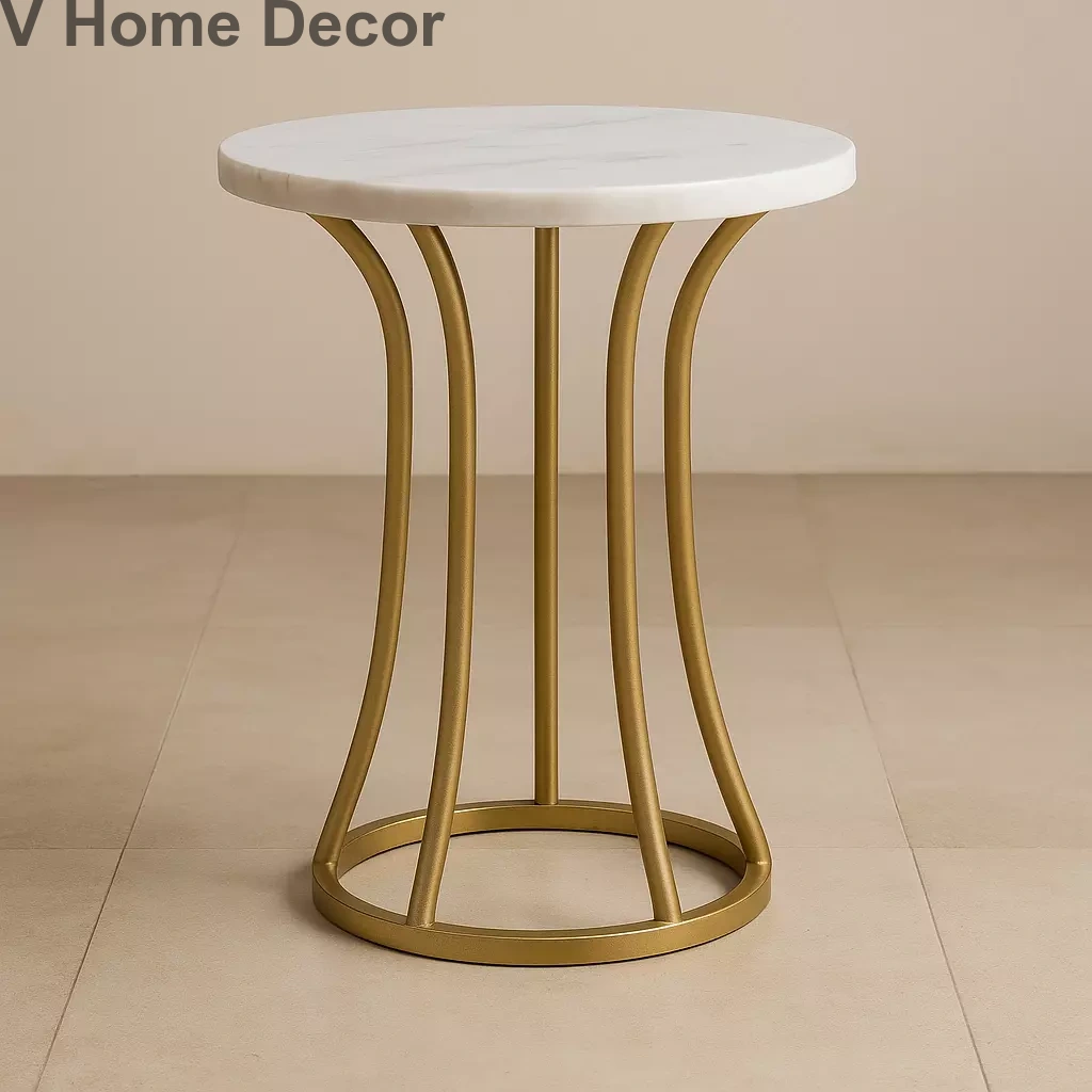 Bhoota Stambha Side Table (15” Marble Top) – Sacred Elemental Pedestal from Tamil Temple Philosophy