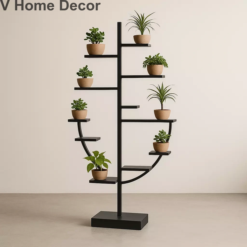 Nakshatra Cantilever Planter Stand – Asymmetrical Luxury Iron Display (6.5ft)