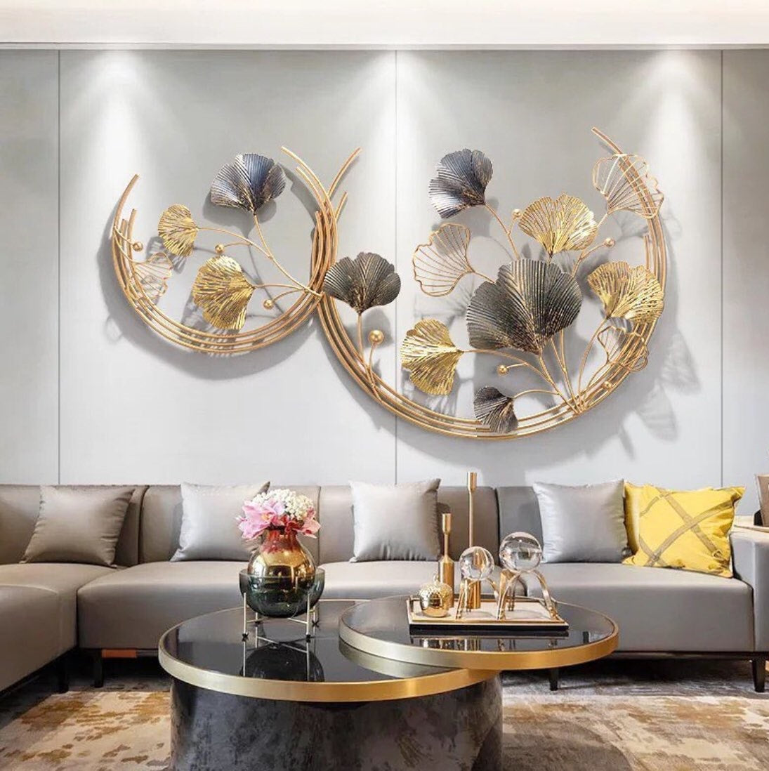 Double moon Ginkgo Ring 48*30-V Home Decor