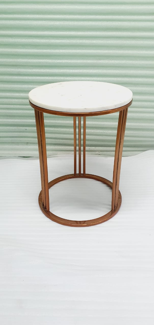 Stainless Steel Marble Table 20*16-V Home Decor