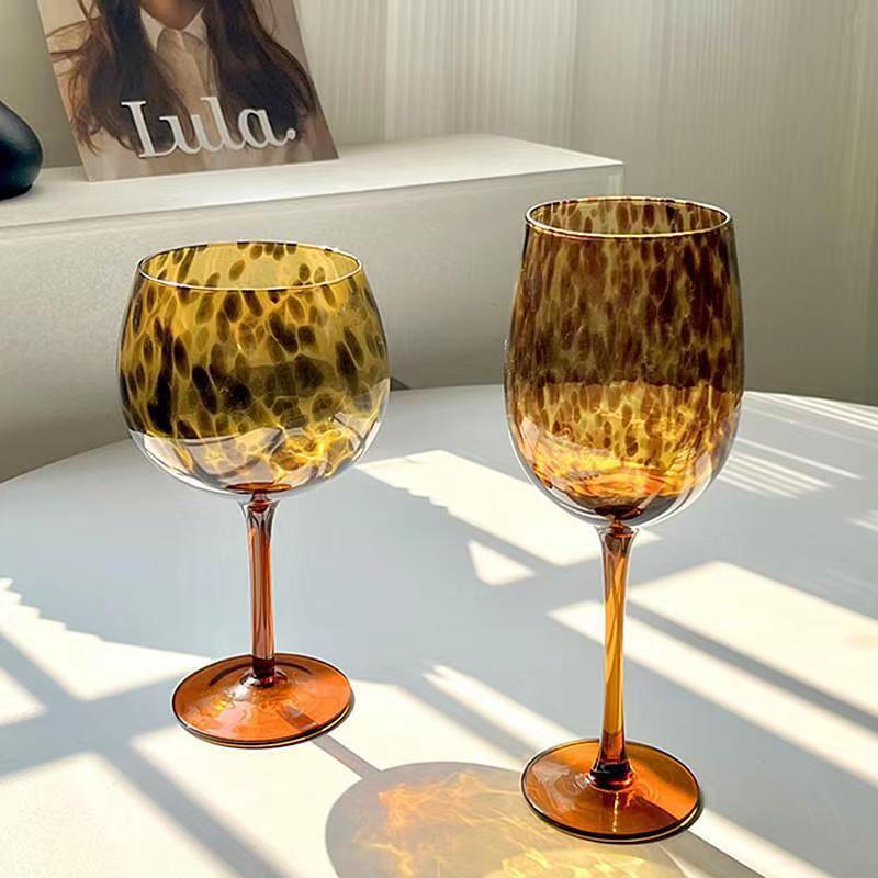 Barware - Leopard Print Goblet Vintage Handmade Fashionable Wine Glass