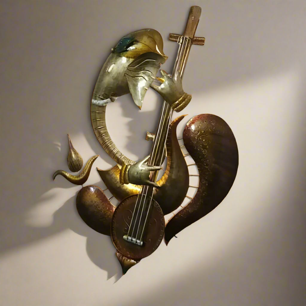 Ganesh with Veena 40*50-V Home Decor