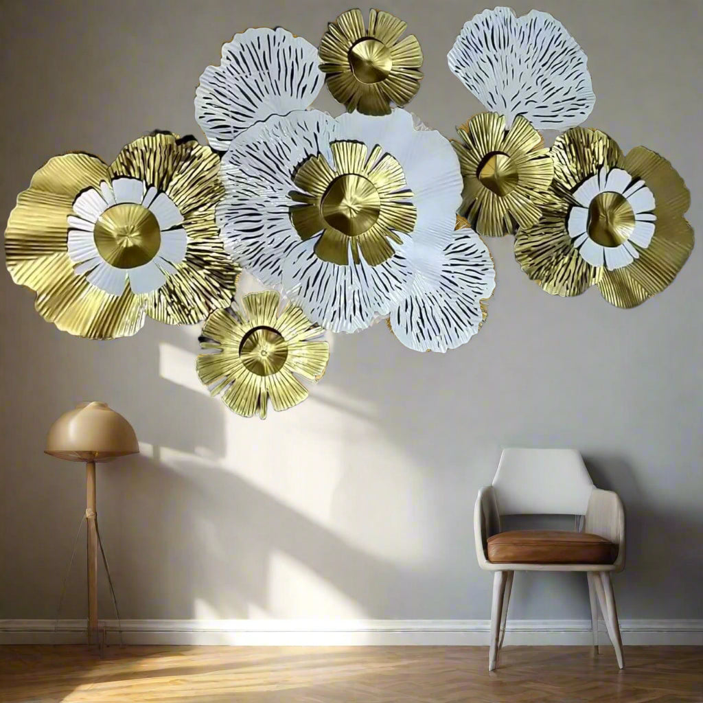 Golden White led Flower 48*24-V Home Decor