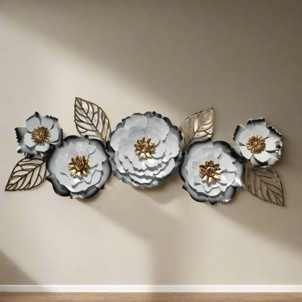 White Rose Flower Wall Decor 48*24-V Home Decor