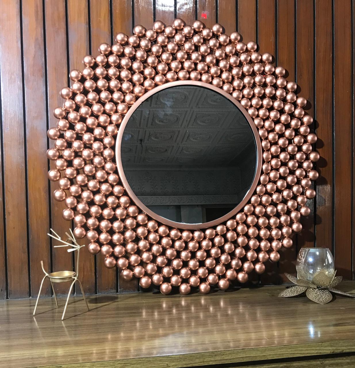 Bead Mirror 30*30-V Home Decor