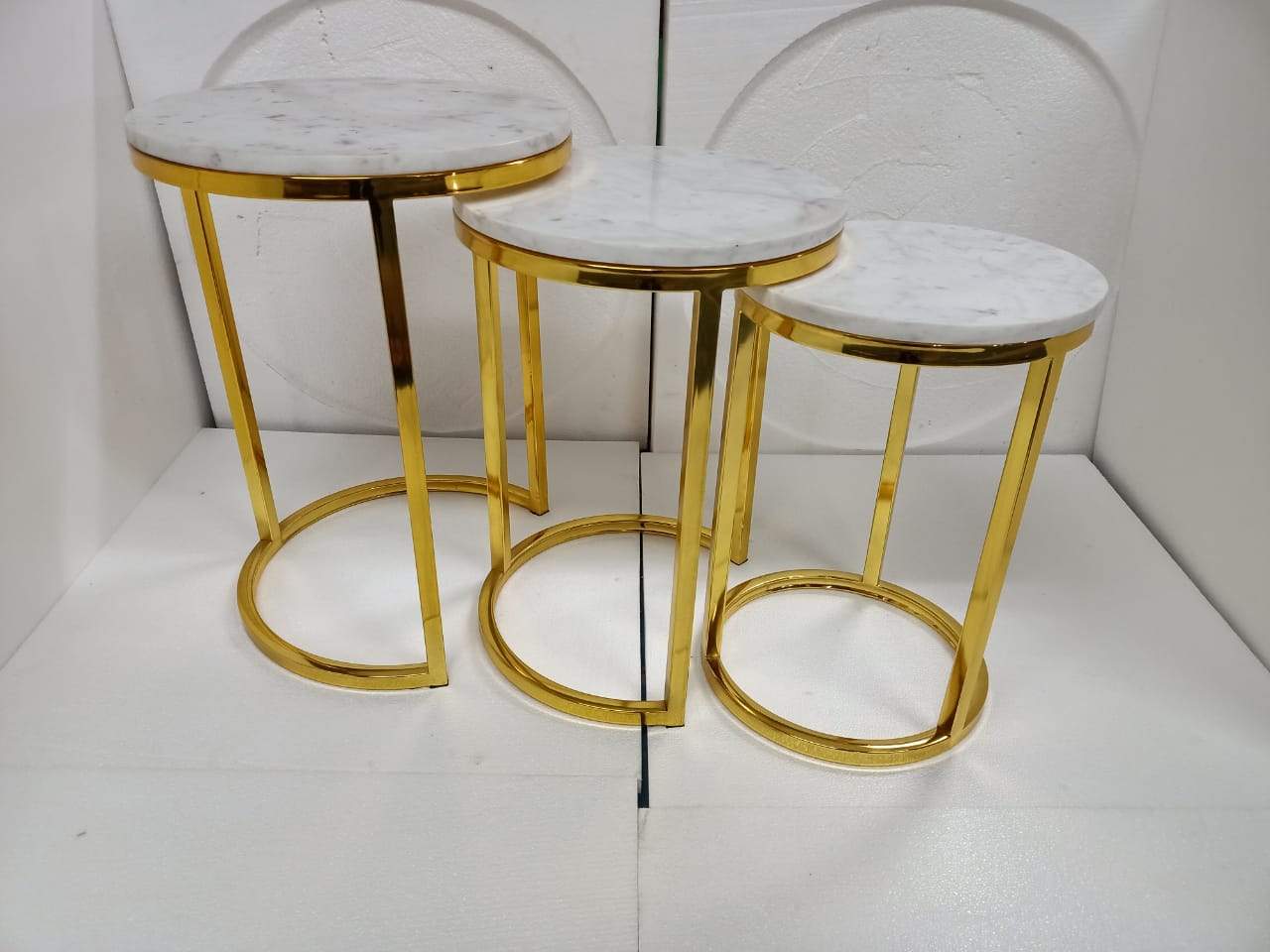 Stainless Steel Coffee Table Set 3-V Home Decor