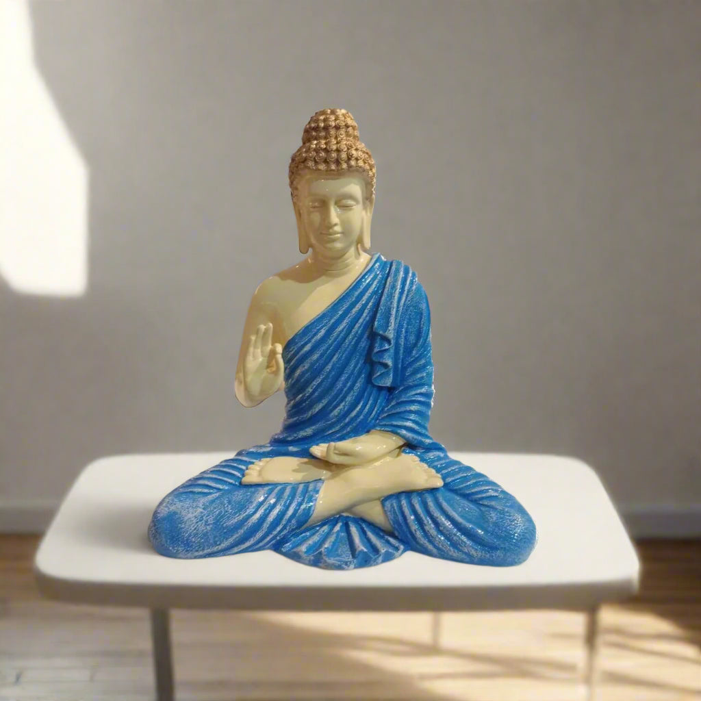 Blue Polyresin Buddha Statue 14*8