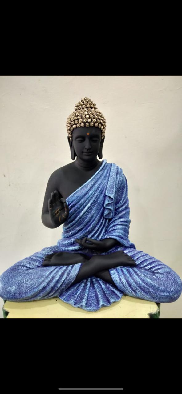 Dark Blue Polyresin Buddha Statue 14*8-V Home Decor
