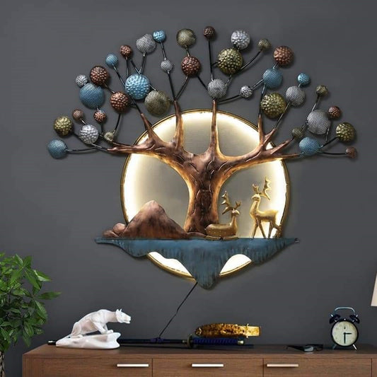 Deers Under the moon tree 42*2*35-V Home Decor