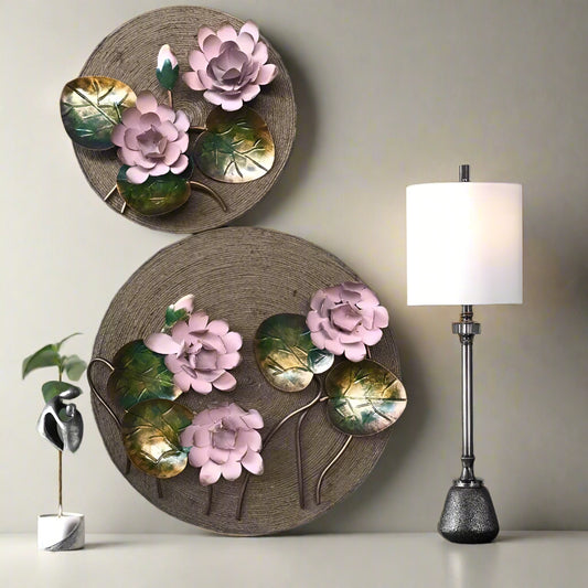 Lotus Flower Plates Wall Decor 18*24-V Home Decor