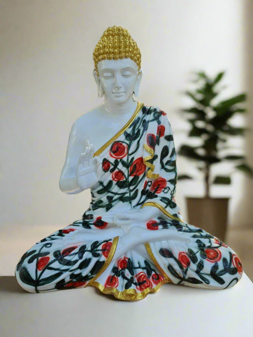 Multicolor Polyresin Fiber Buddha Statue 12*24