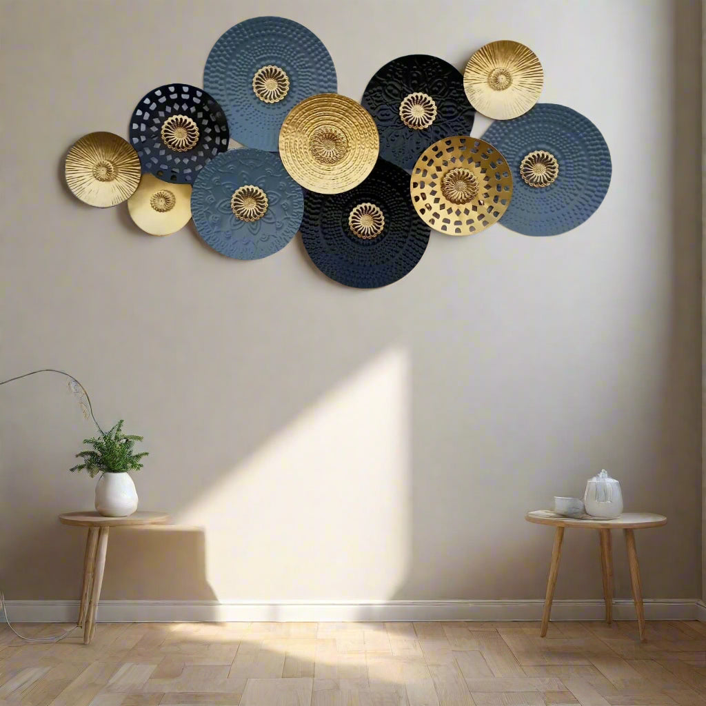 Black N Grey Ring Plates 24*48-V Home Decor