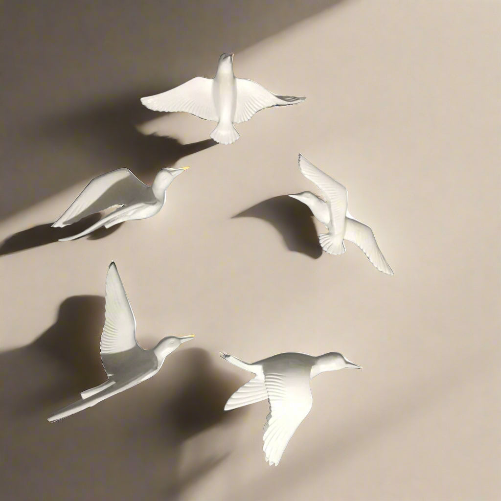 Aluminium Birds wall Decor white 8*11-V Home Decor