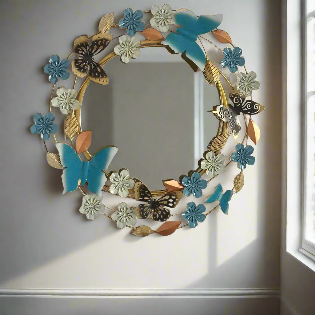 Butterfly Flower Mirror 30*30