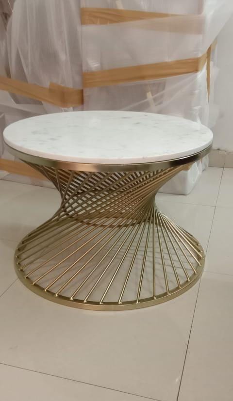 White Marble Center Table 26*26-V Home Decor
