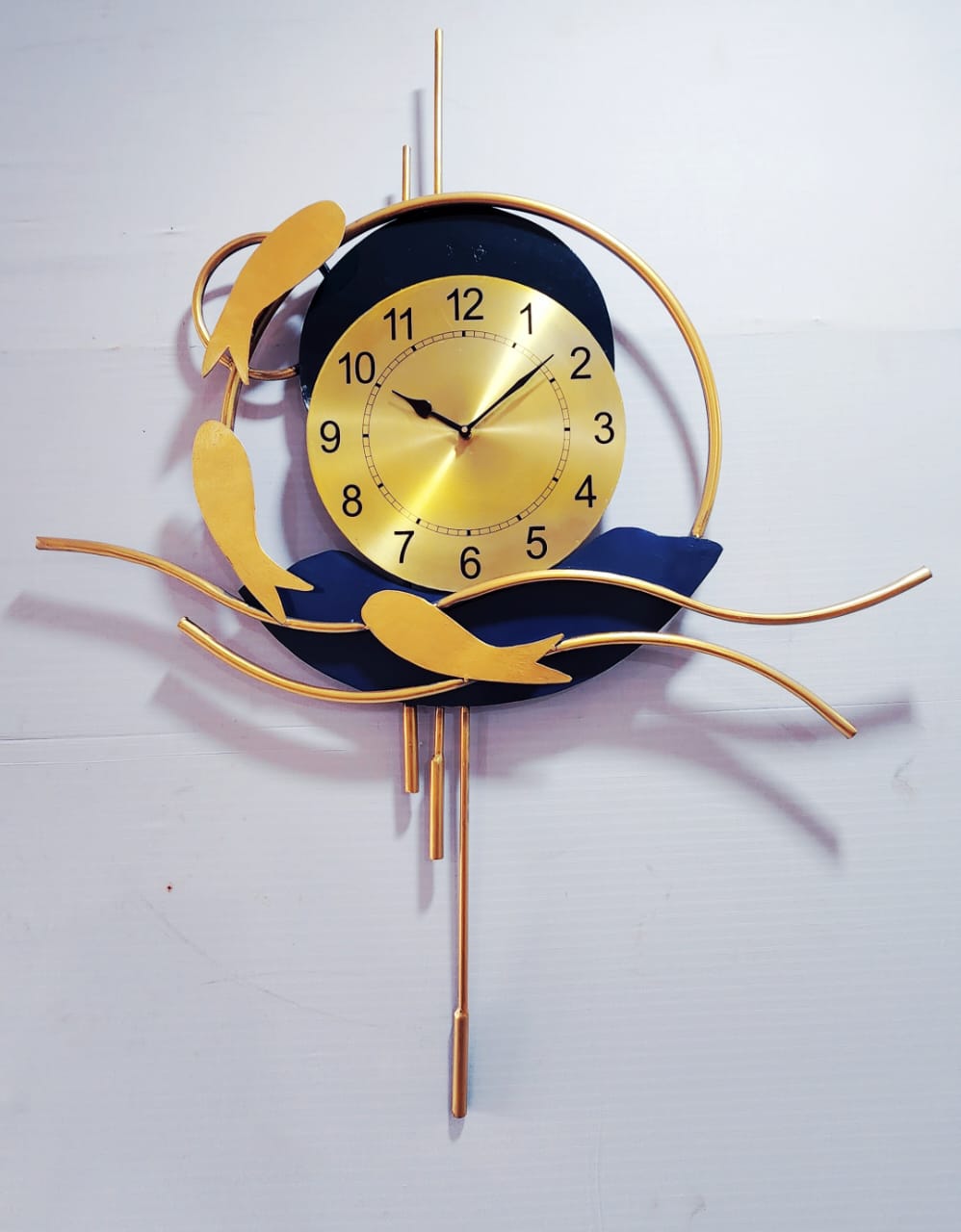 Wave Fishes Wall Clock 40*32*2