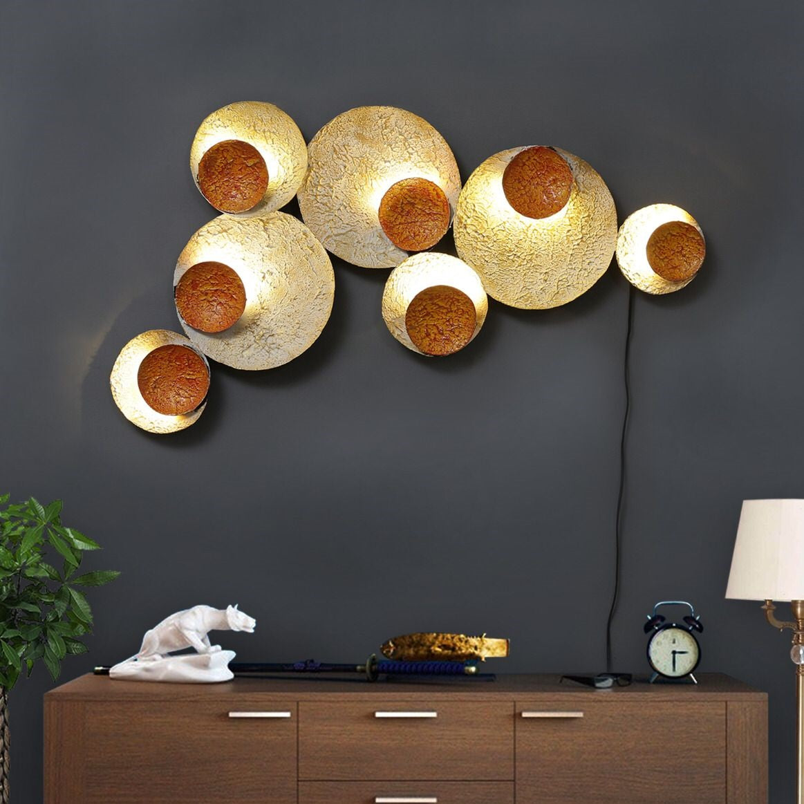 Flickkerbox White Mordern Wall Decor 34*3*27-V Home Decor