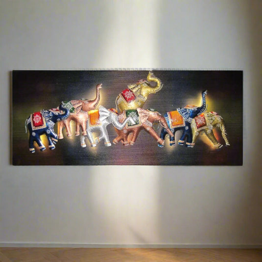 Metal Elephant Family 20*3*48-V Home Decor