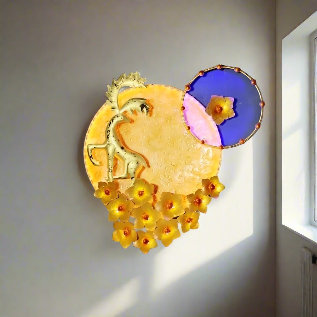 Deer With Sun Background Wall Decor 28*25-V Home Decor