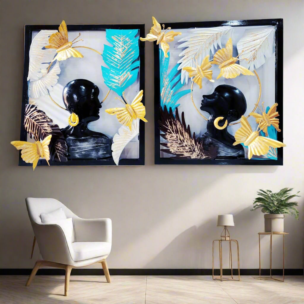 Butterfly feather Frame 24*21*2-V Home Decor
