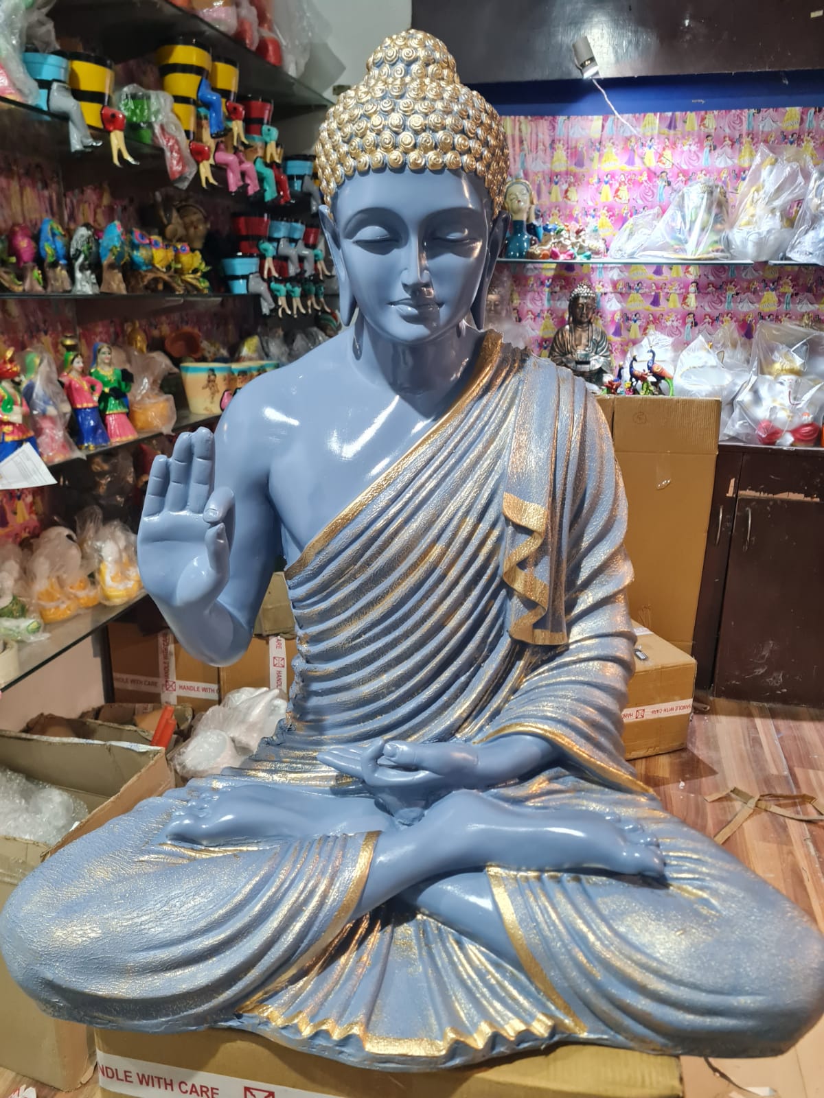 Gray Fiber Buddha ji 35*28*18-V Home Decor