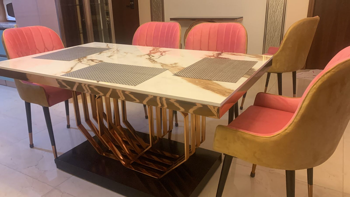 Dining Table with 6 chairs 65*32*30-V Home Decor