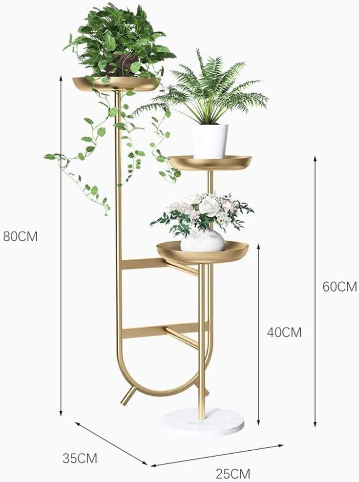 Iron 3 Plates Planter Stand 20*80-V Home Decor