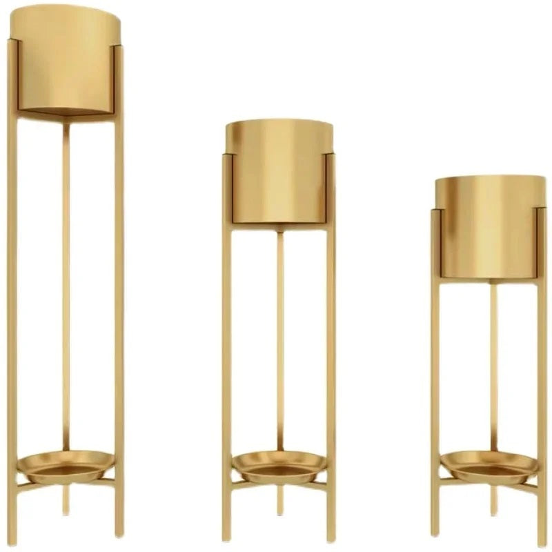 Golden color planters set 32 * 27 * 22-V Home Decor