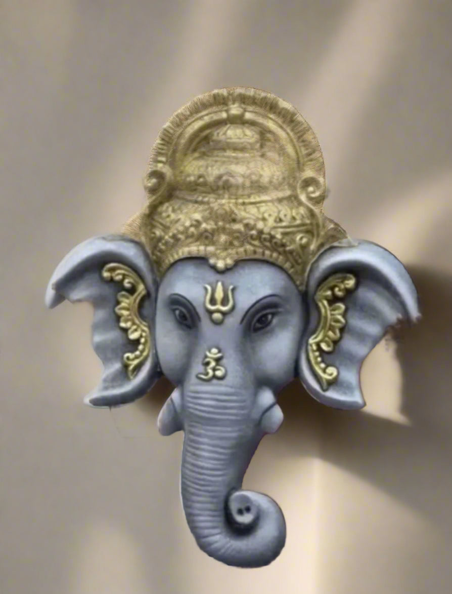 Golden Gray Color Fibre Ganesh Wall decor 24*36-V Home Decor