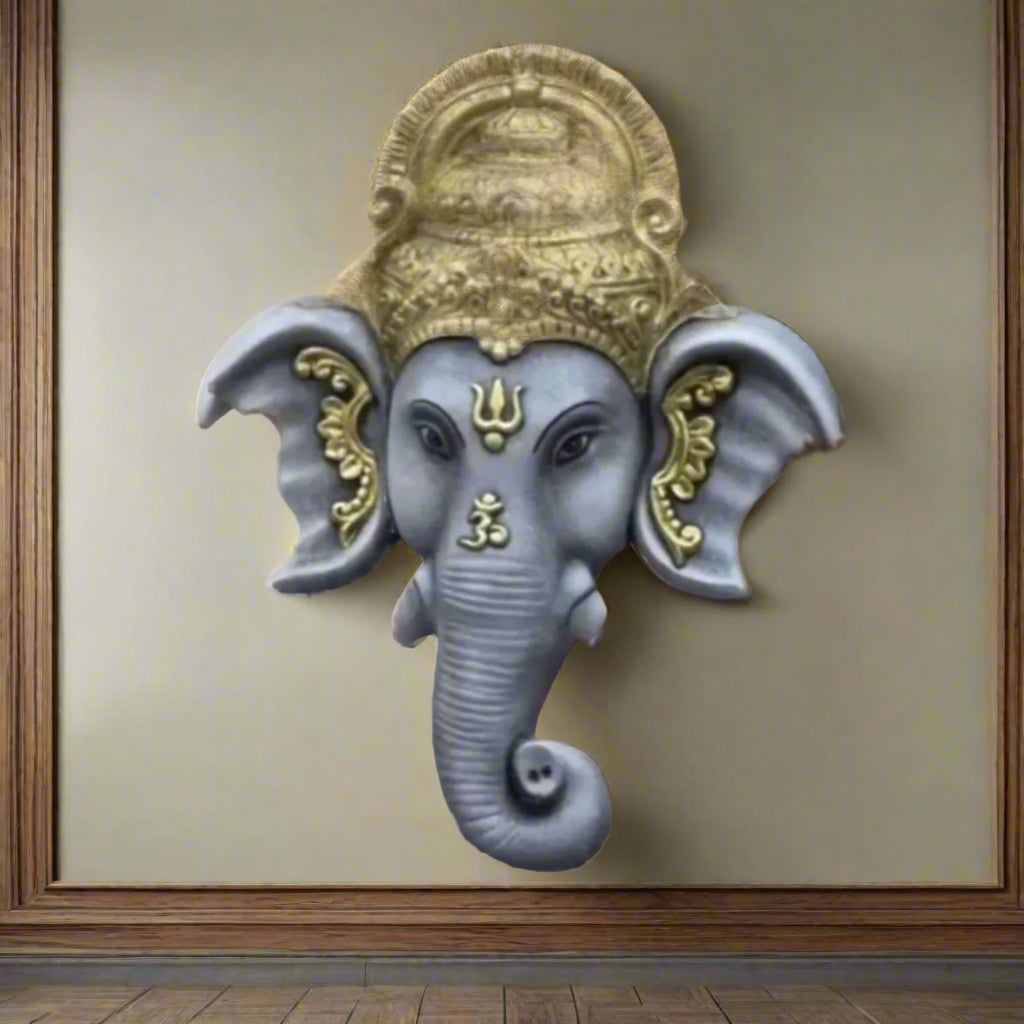 Golden Gray Color Fibre Ganesh Wall decor 24*36-V Home Decor