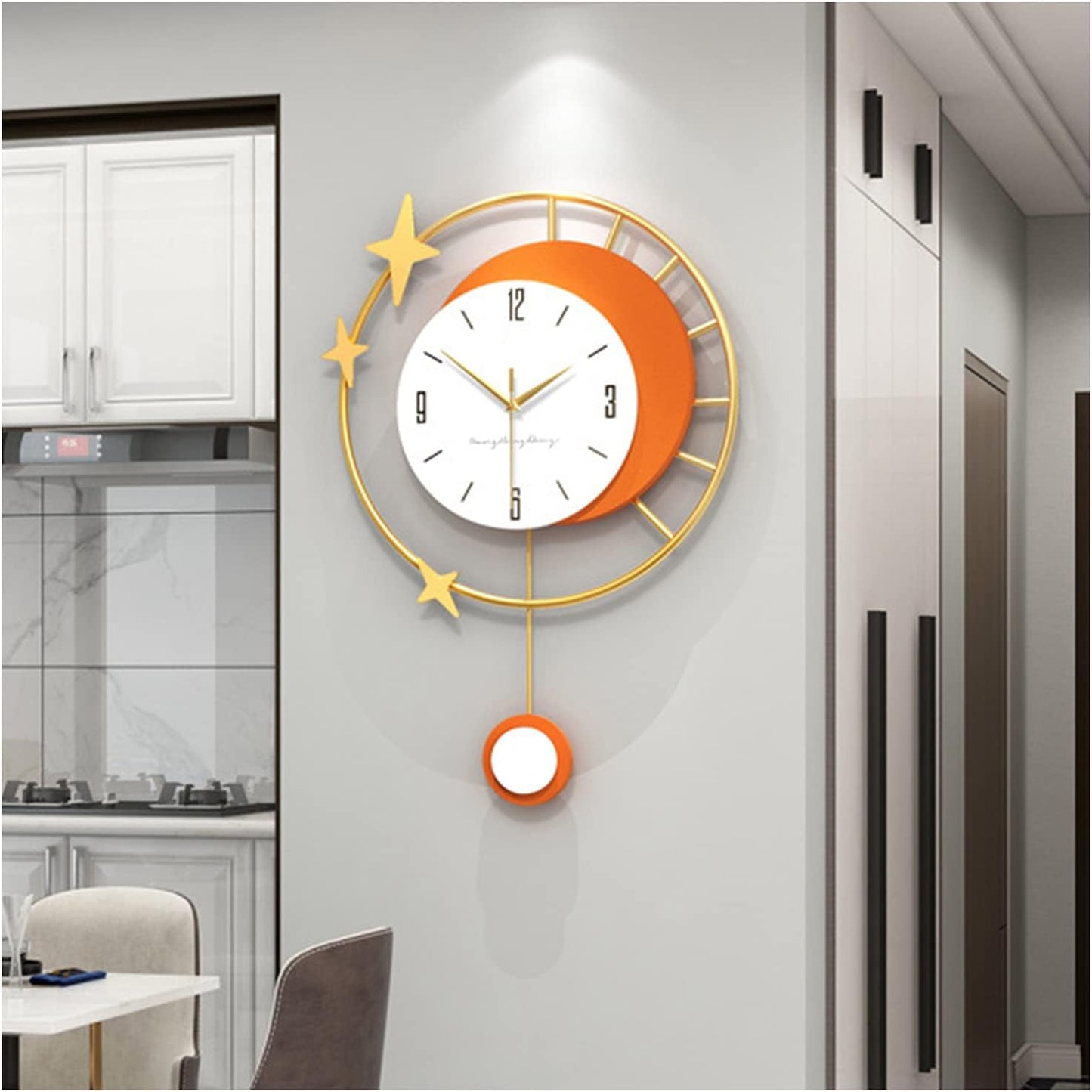 Golden Orange Wall Clock 16*23