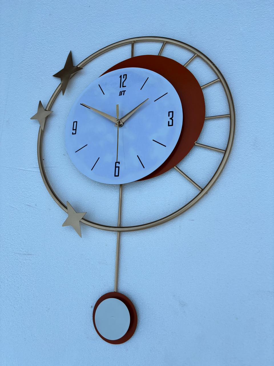 Golden Orange Wall Clock 16*23-V Home Decor