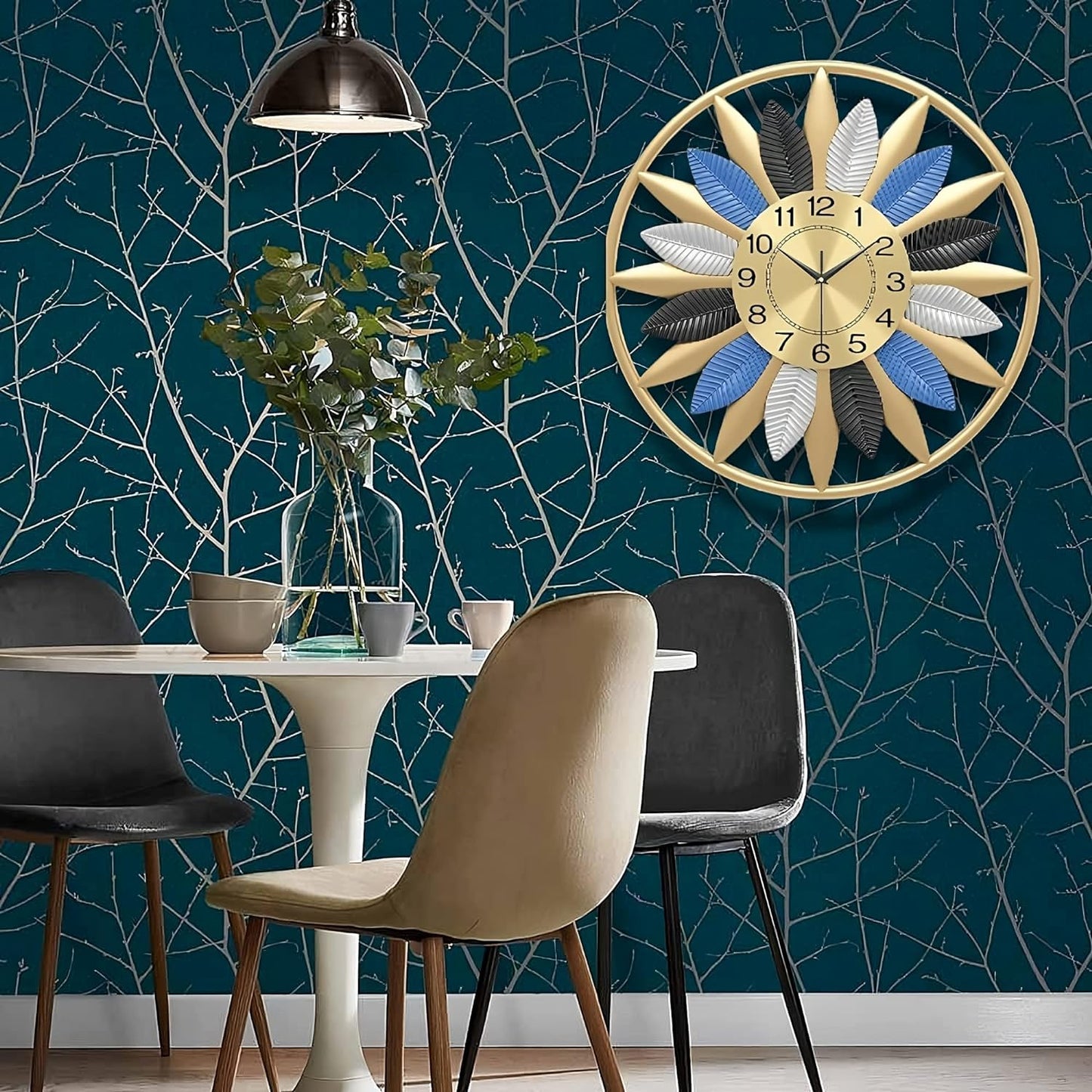Leaf circle wall clock 20*20