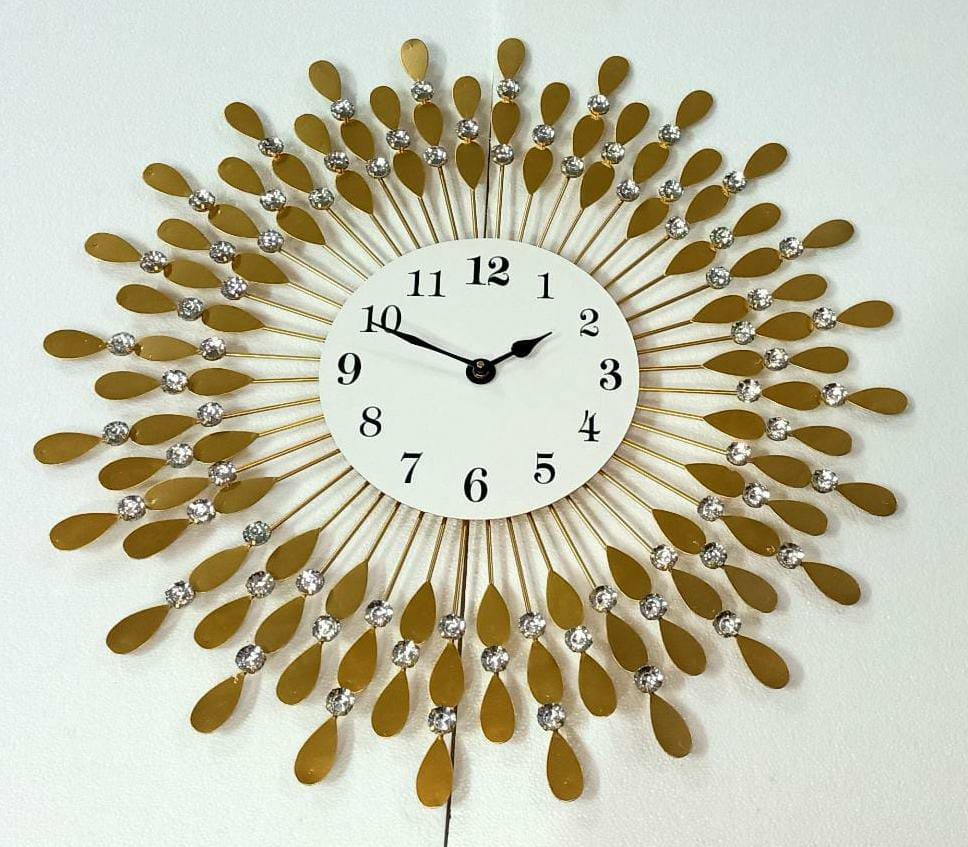 Golden Color Crystal Wall Clock 24*24-V Home Decor